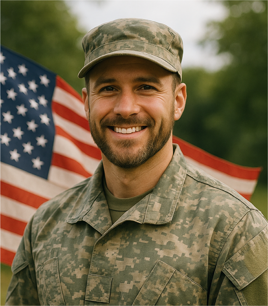 American Flag honoring veterans